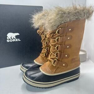 Sorel Joan of Arctic Suede Waterproof Boots Tan NL 3481-224 Women 6 Tried On